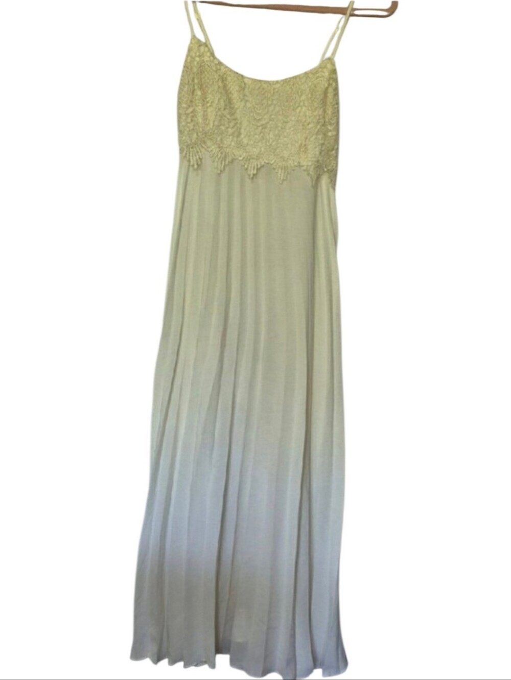 Flora Ivory Lace Pleated Maxi Dress NWT Boho Cottagecore Bridal Small